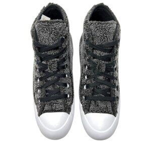 Converse All Star High Top Sneakers Sherpa grey platform chucks Chunky size 8